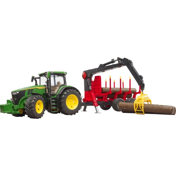 Bruder John Deere 7r 350 Traktor Mit Rückeanhänger Und 4 Baumstämmen 03154 Spielzeugauto (4001702031541)
