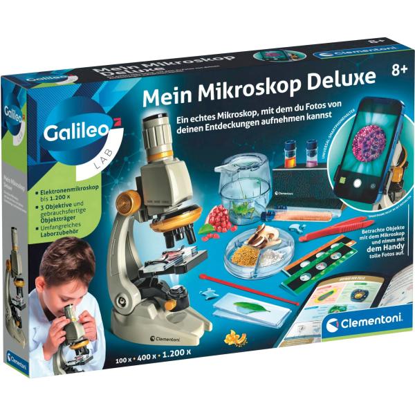 CLEMENTONI Experimentierkasten Galileo Mein Mikroskop Deluxe (8005125593491)