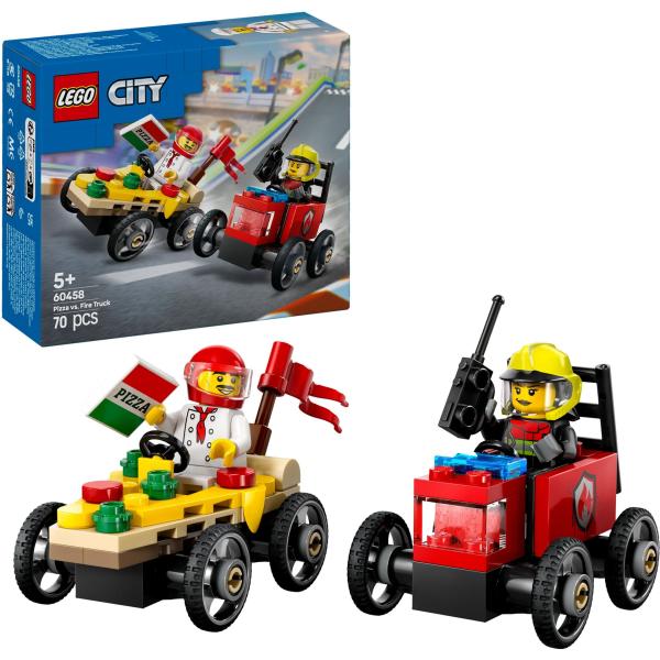 LEGO_1 LEGO CITY Fahrzeuge Pizzalieferwagen vs. Löschauto (5702017812588)
