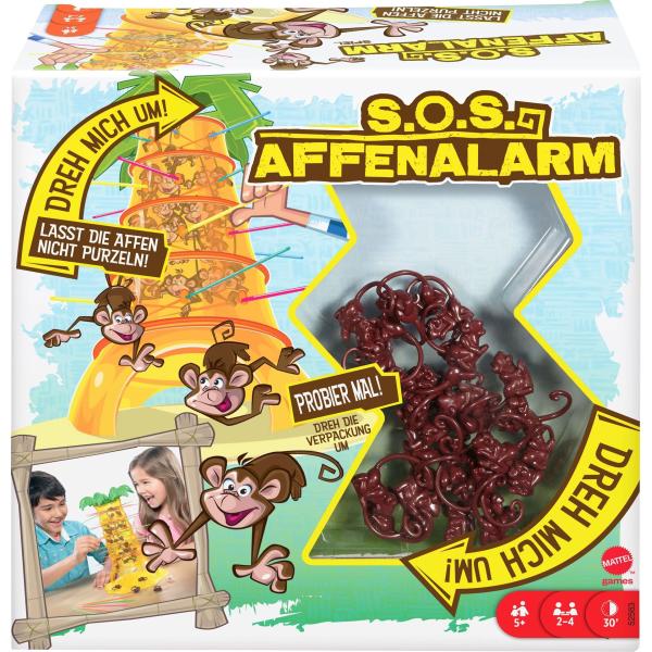 Mattel Games S.o.s Affenalarm Geschicklichkeitsspiel 52563 (5011363525630)