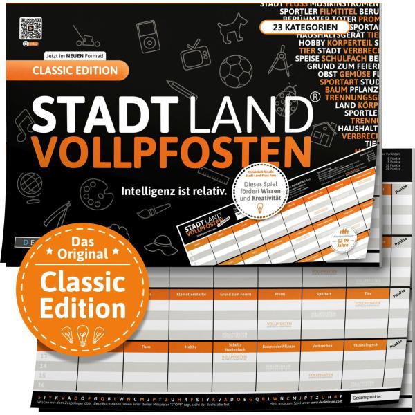 DENKRIESEN Spielblock STADT LAND VOLLPFOSTEN Classic-Edition