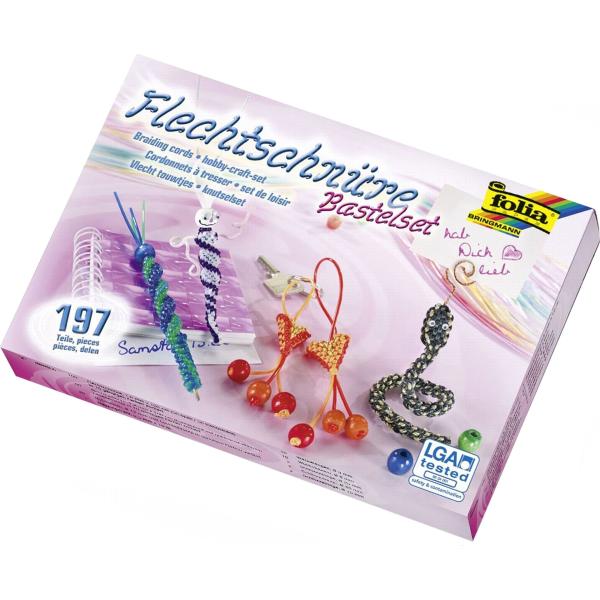 Scoubidou Flechtschnüre-Bastelset, 197 Teile folia 73019 (4001868730197)