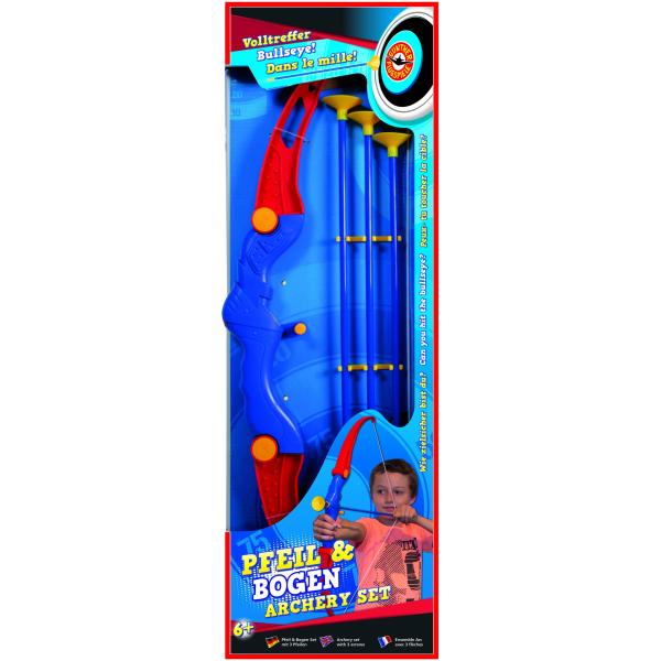 PAUL_GUENT Pfeil & Bogen Set rot/blau/gelb 64,5cm 4 Teile 3 Pfeile (4001664015504)